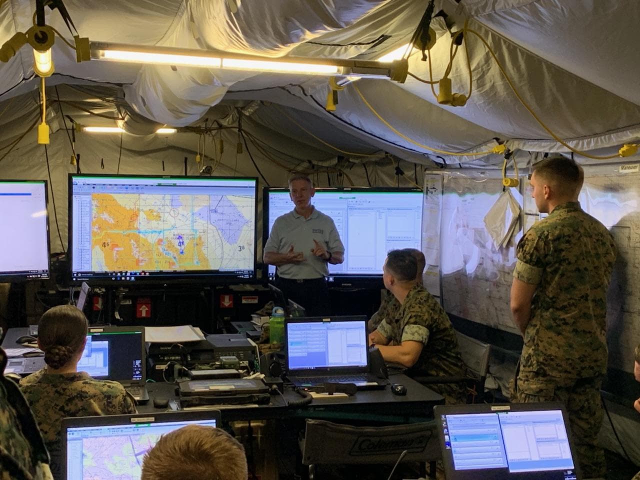Instruction on command and control systems in a field operations center
